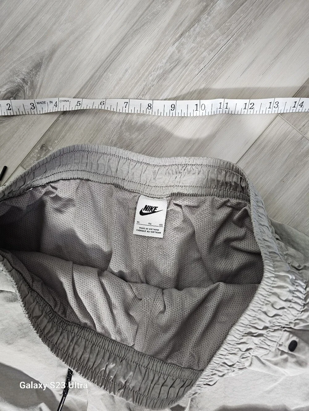 Nike Light Gray Track Pants with Black Logo Sz XL